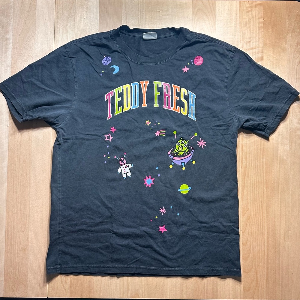 VTG Teddy Fresh Black Space Graphic Tee size XL